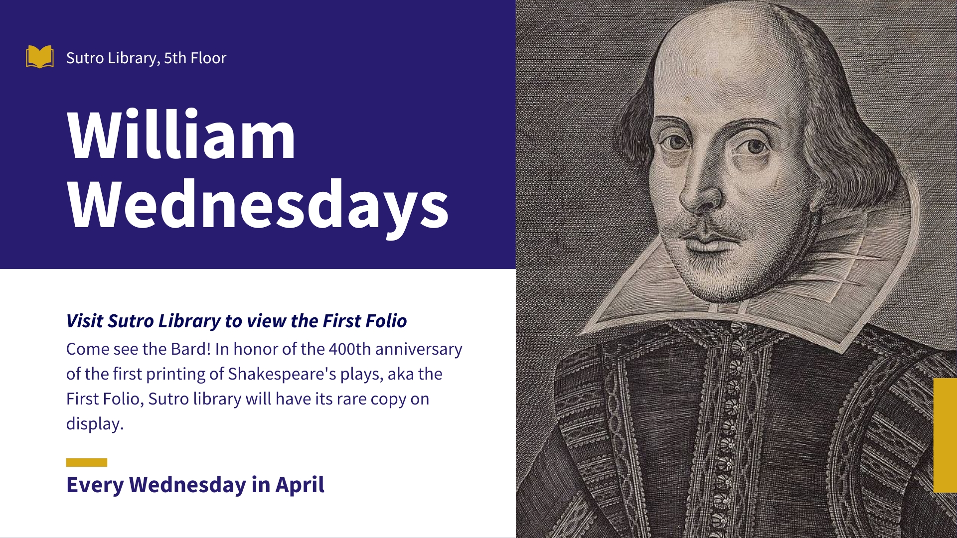 grayscale William Shakespeare with purple and white boxes 