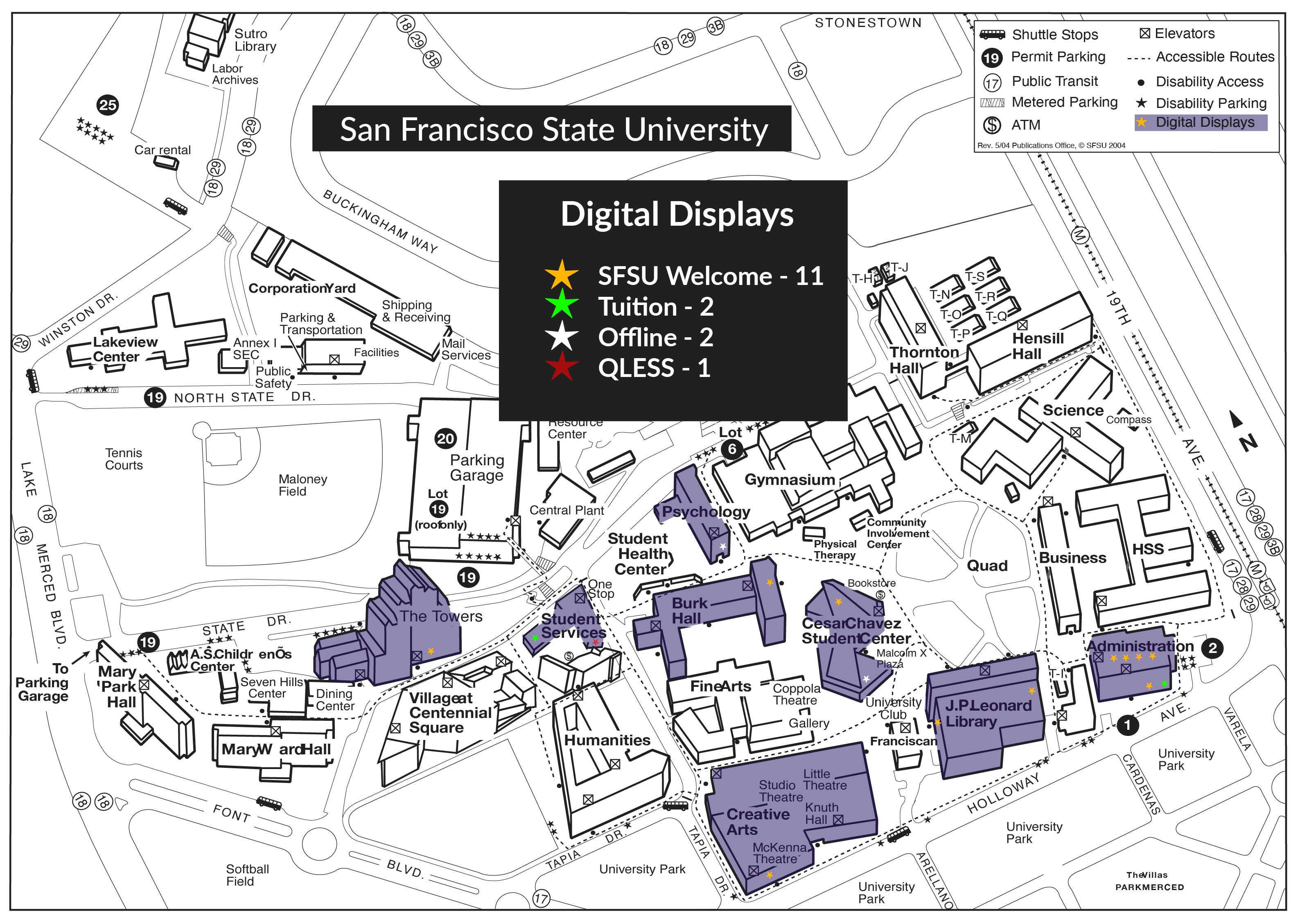 SF State map of digital displays 