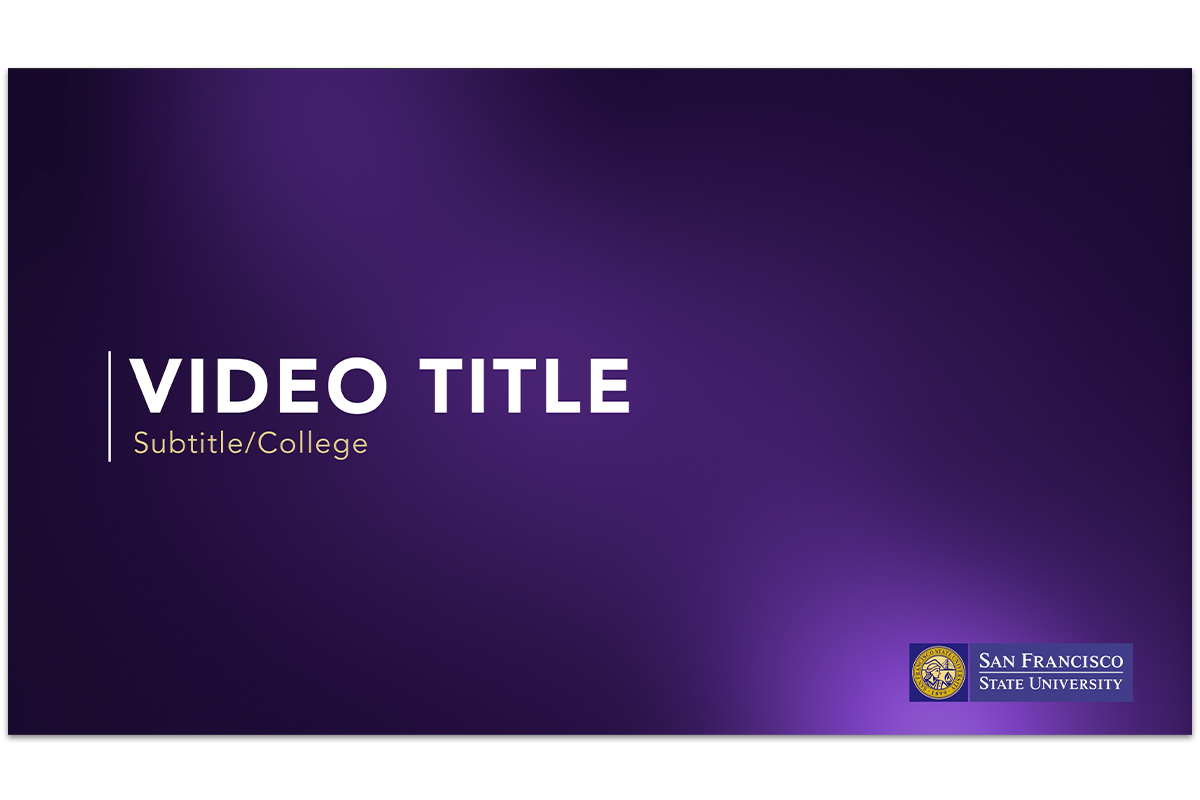 purple gradient video slide with white headline and logo in lower righthand corner 