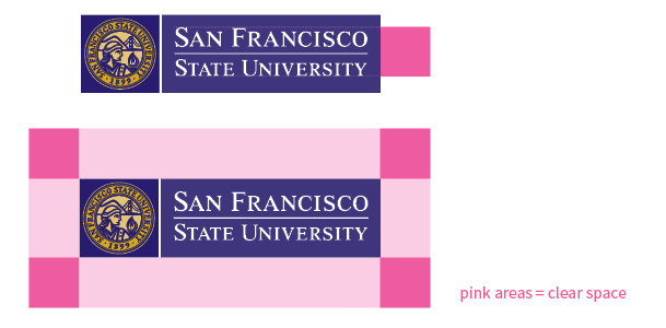 SFSU Primary Logo identifying clear space